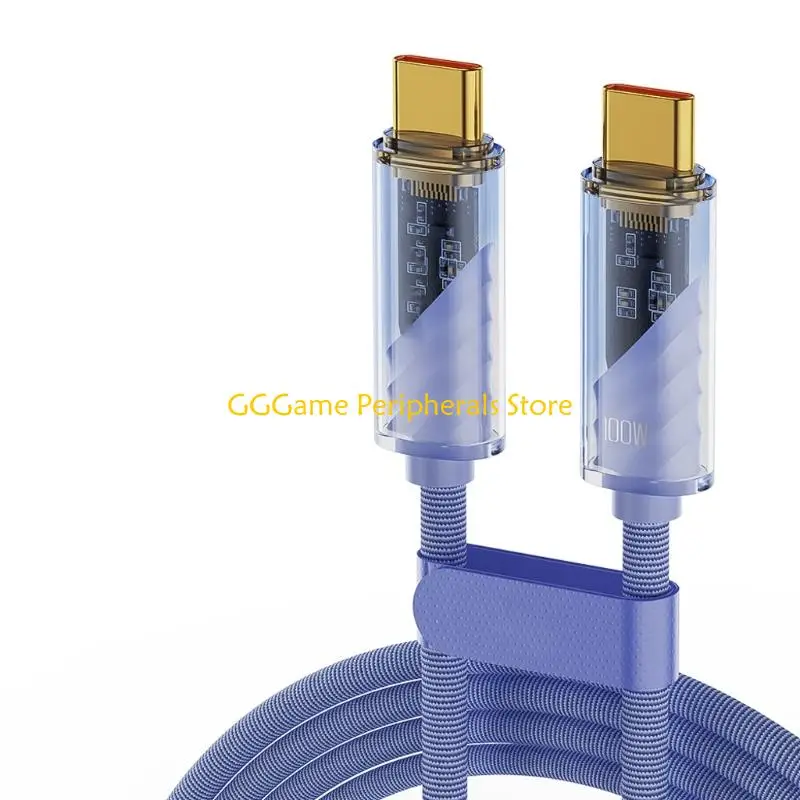 U55B USB C to USB C Data Cable with 100W Fast Clear End Detail and E-Marker Chip for Routine Power Delivery Every Day