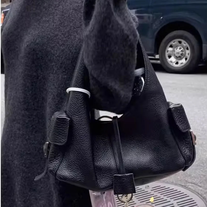 Retro Winter New Women's Bag Retro Suede Multi Pocket Single Shoulder Underarm Bag Fashion Handbag