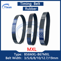 MXL Rubber Timing Synchronous Belt B56 B57 B58 B59 B60 B61 B62 B63 B64 B65 B66 B67 Width 3/5/6/10/19mm For 3D Printer Drive Belt