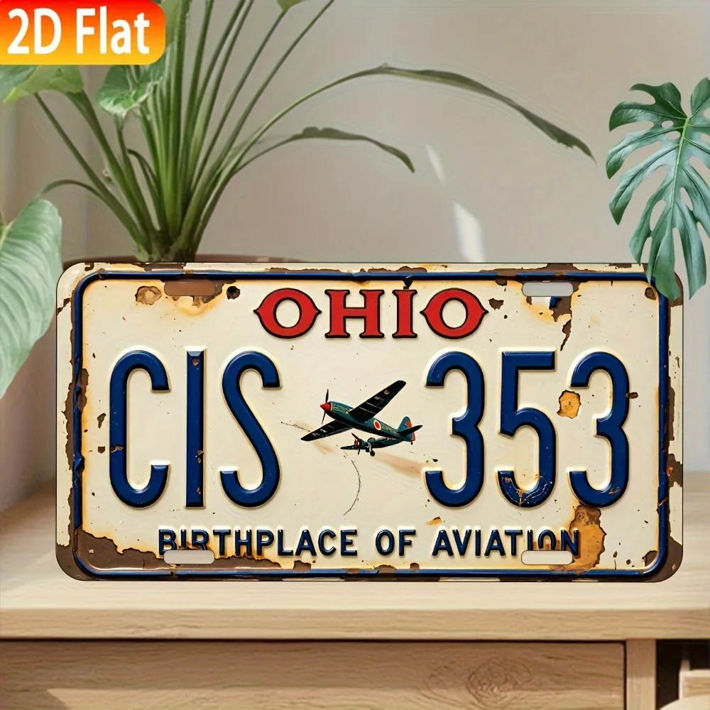 Custom Ohio CIS 353 Aviation Metal Sign 6x12in 2D Flat 1Pc Polished Man Cave Bar Decor Only