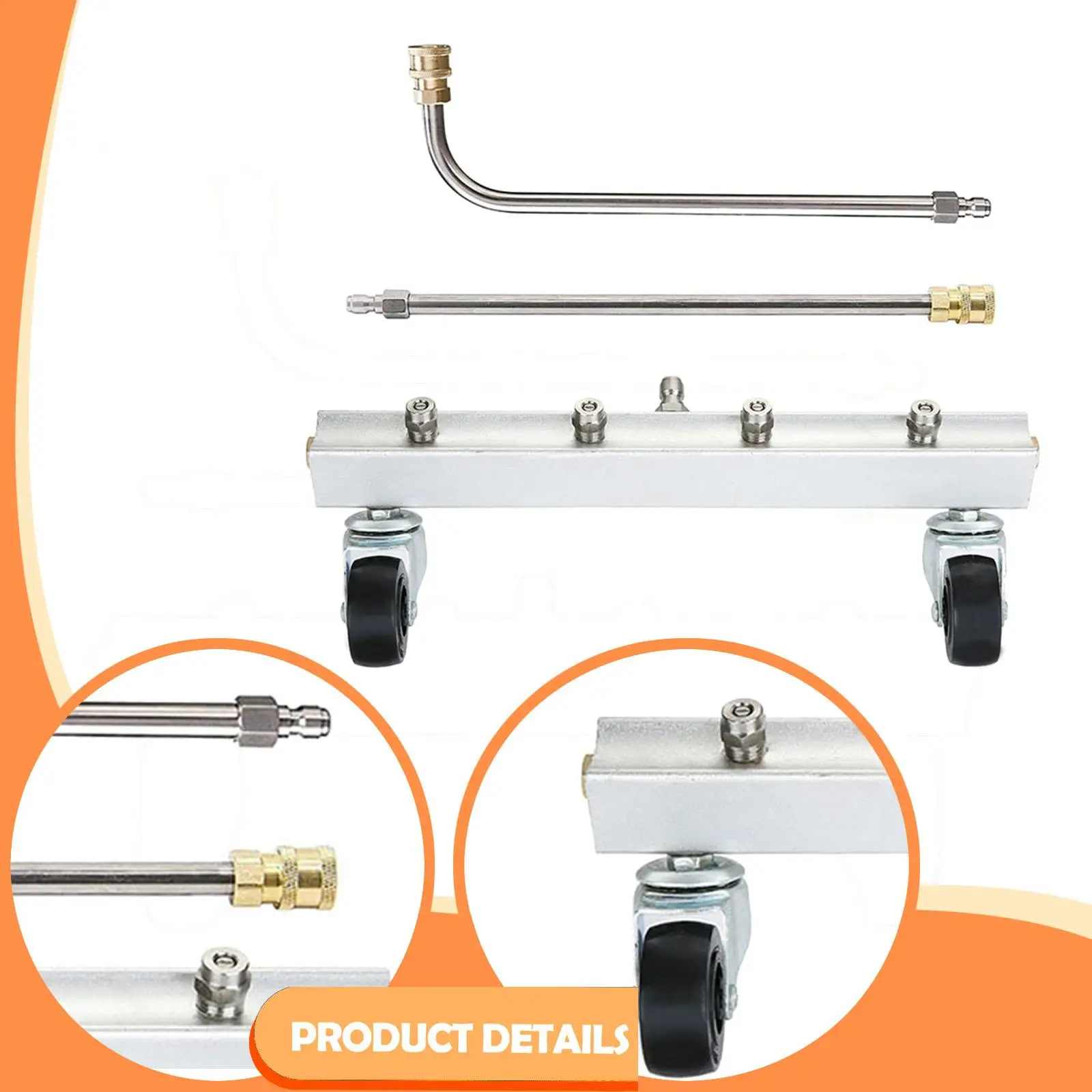 Pressure Washer Undercarriage Cleaner Versatile Universal with 4 Nozzles Washer