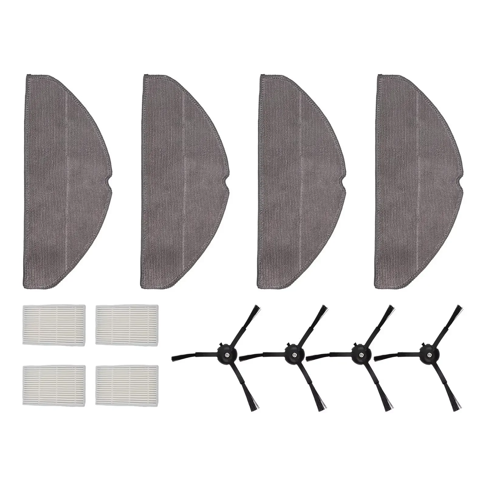 1 Set Side Brush Filter Mop Cloth Kit For Tapo RV30 Max / RV30 Max Plus / RV20 Max / RV20 Max Plus Vacuum Cleaner Accessories