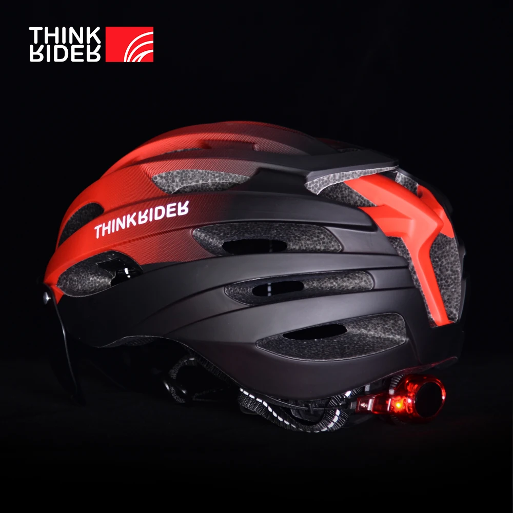 ThinkRider Cycling Helmet Man Women LED Light Helmet Road Mountain Bike Helmet Lens For Riding Bicycle Sports Skateboard Scooter