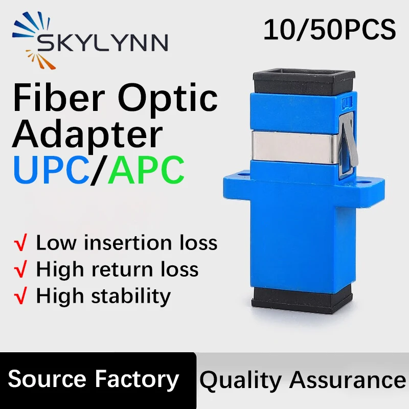 10/50PCS SC/APC Fiber Optic Adapter Single Mode Optical Fiber Connector Flange Head Coupler Square joint Adapter SC/UPC