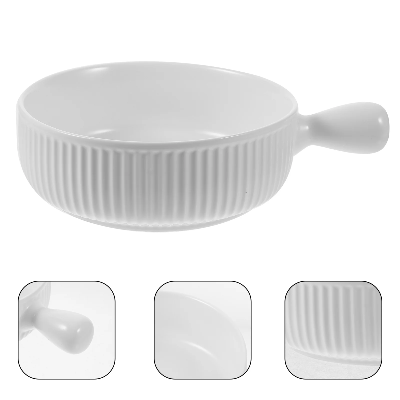 

Ceramic Baking Bowl Handheld Microwave Baking Tray Kitchen Serving Dish Ceramic Bakeware with Handle