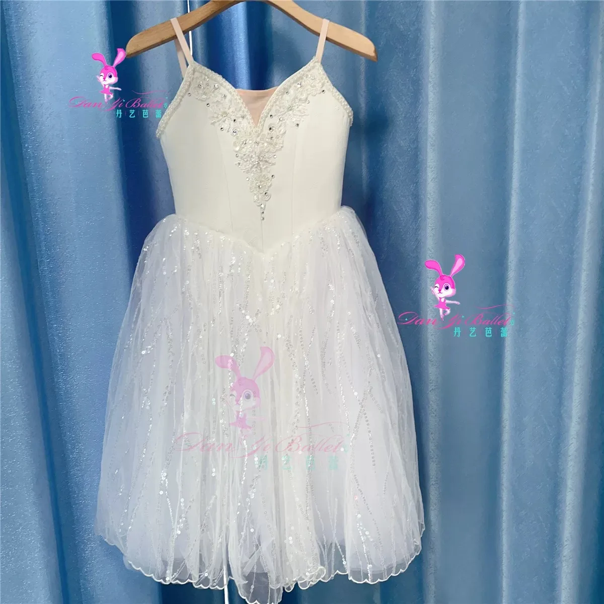 Danyi White Fairy Sylvia Children's Ballet performance long gauze skirt competition costume professionally customized