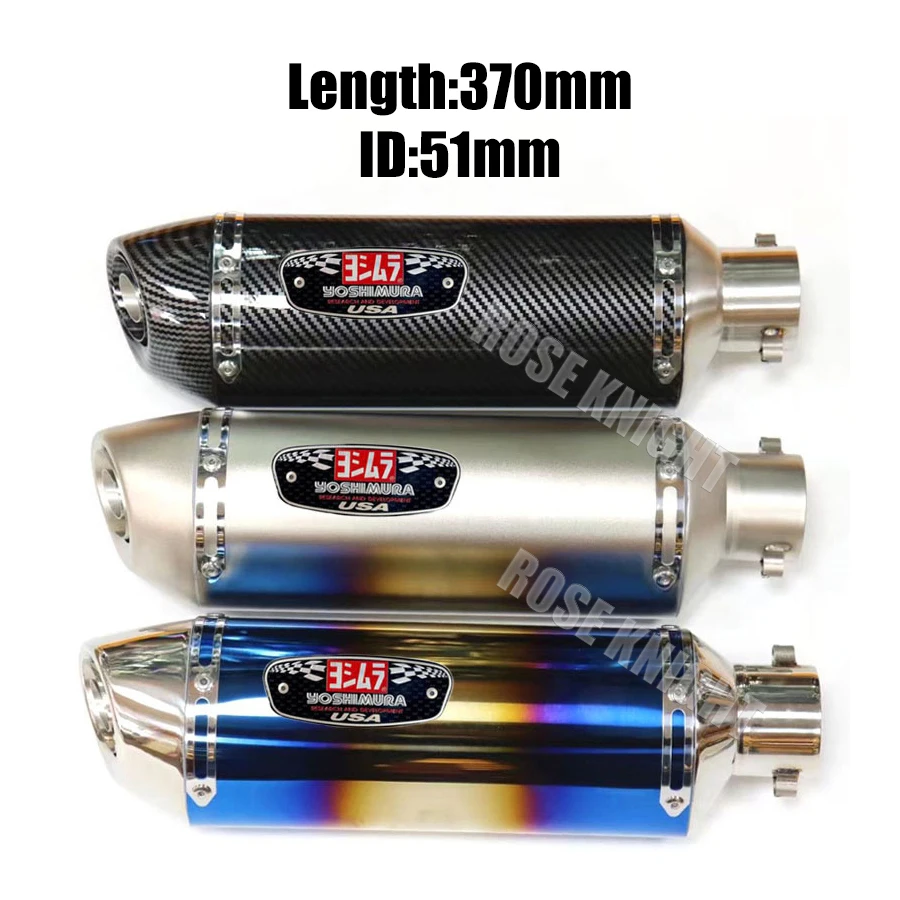 Universal 51mm 370mm Yoshimura Motorcycle Exhaust Muffler Escape With DB Killer For Yamaha Kawasaki Suzuki Honda Exhaust Parts