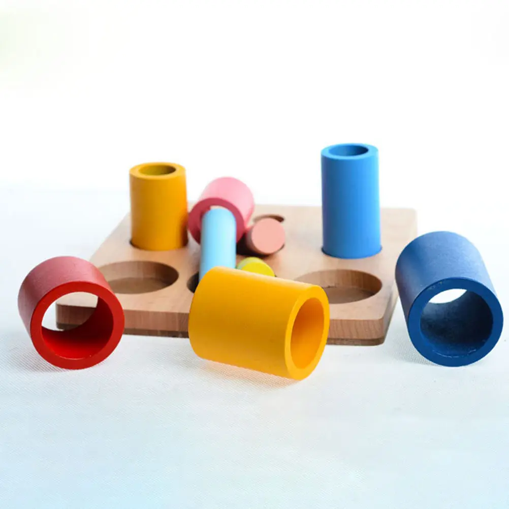 

1Set Wooden Rainbow Stacked Colorful Educational Plaything for Kids Develop Hand Eye Coordination Mental Concentration Parent