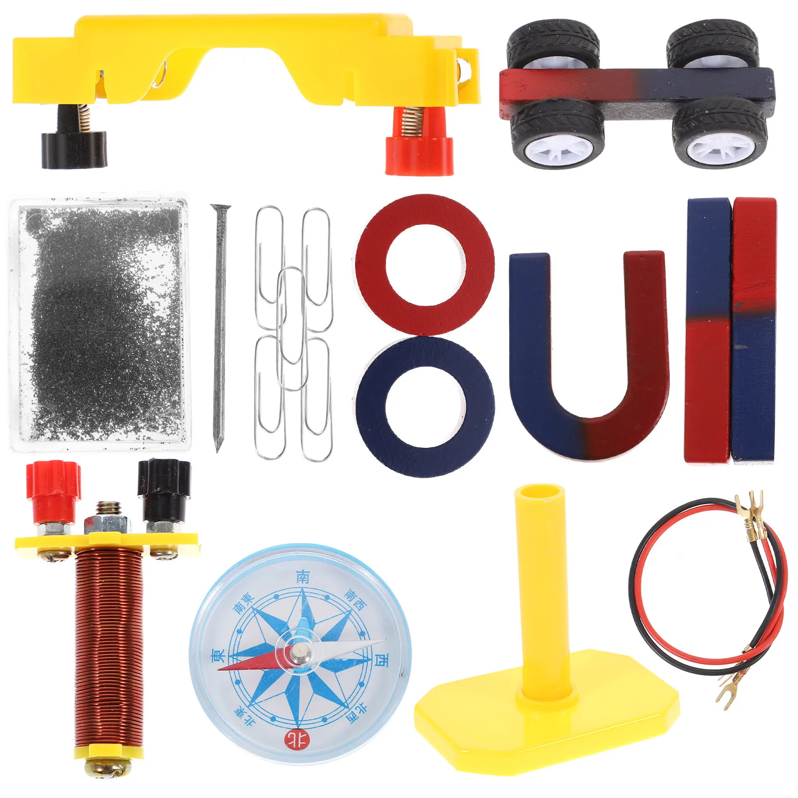 

1Set Magnet Teaching Kit High Quality Safe Magnet Equipment with Horseshoe Ring Magnets Compact Lightweight for Classroom