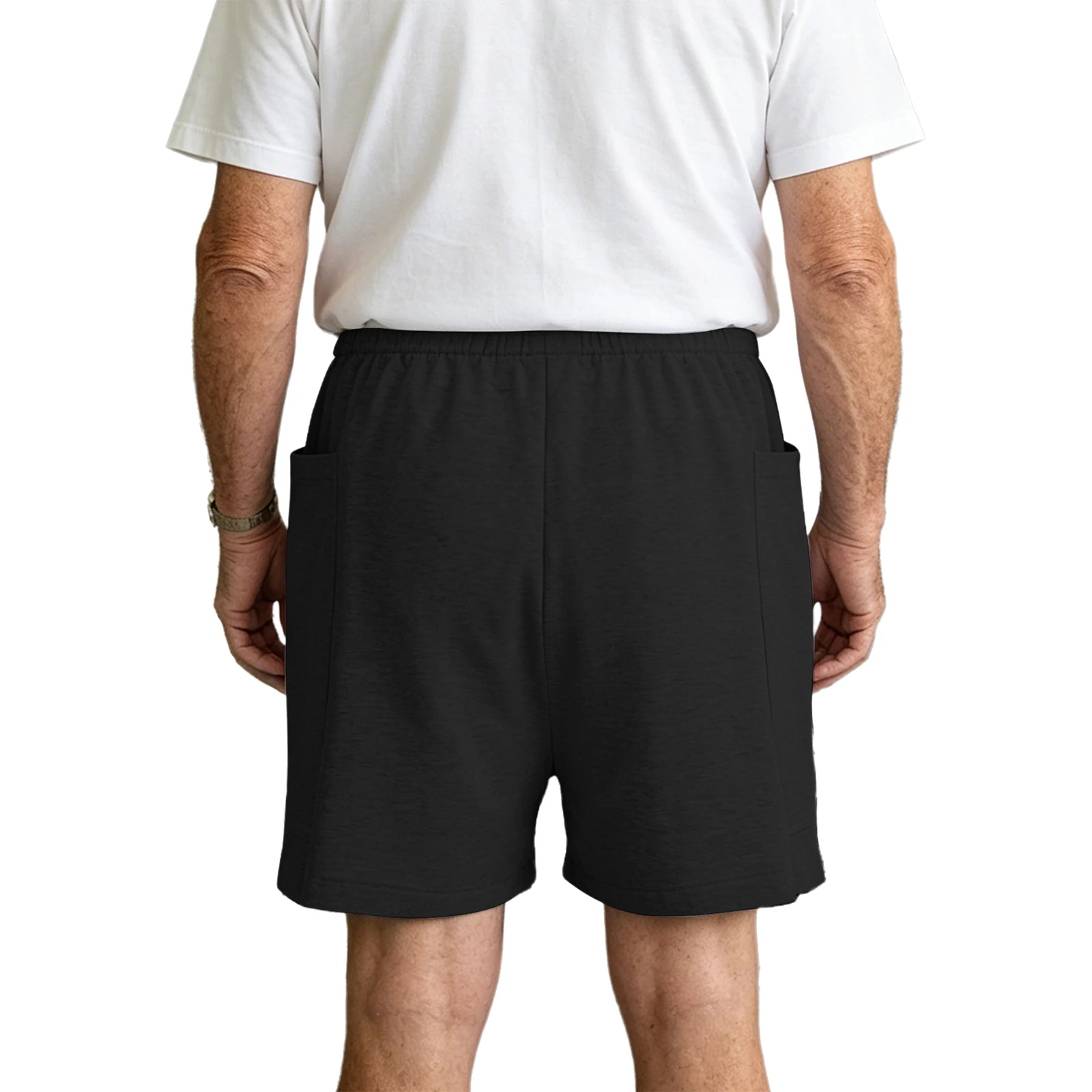 Men Workout Exercise Shorts Elastic Waistband Zipper Side Pockets Easy Wear Adaptive Underwear Urine Bag Care Cycling Shorts Set