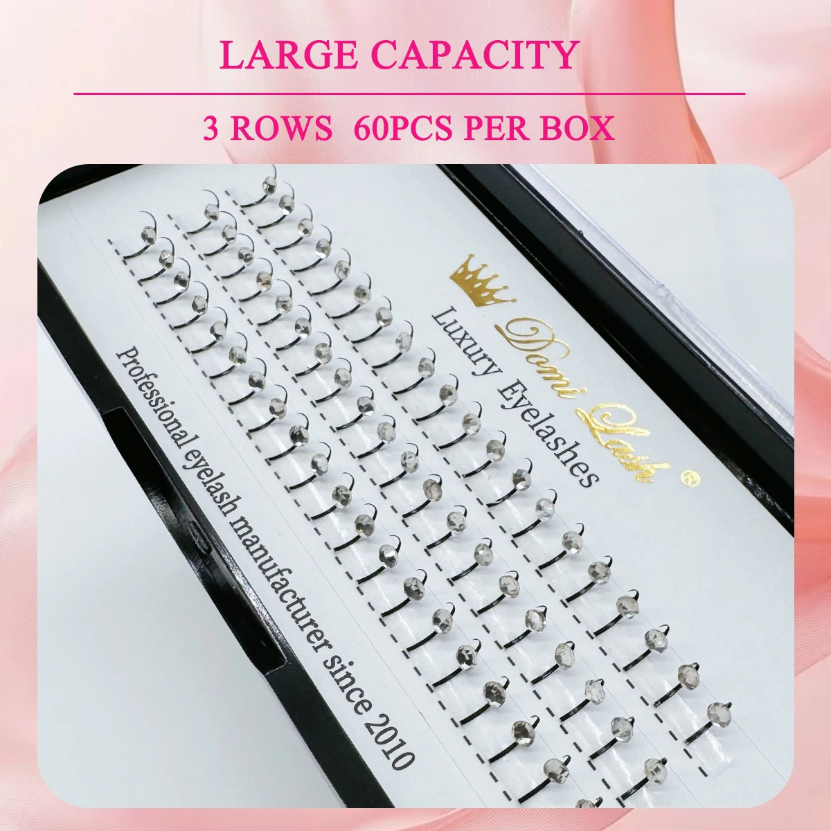 도미 3D 믹스 컬러 글리터 다이아몬드 옹 브르 속눈썹 연장 다채로운 빛나는 개별 속눈썹 가짜 속눈썹 한국 메이크업 도구