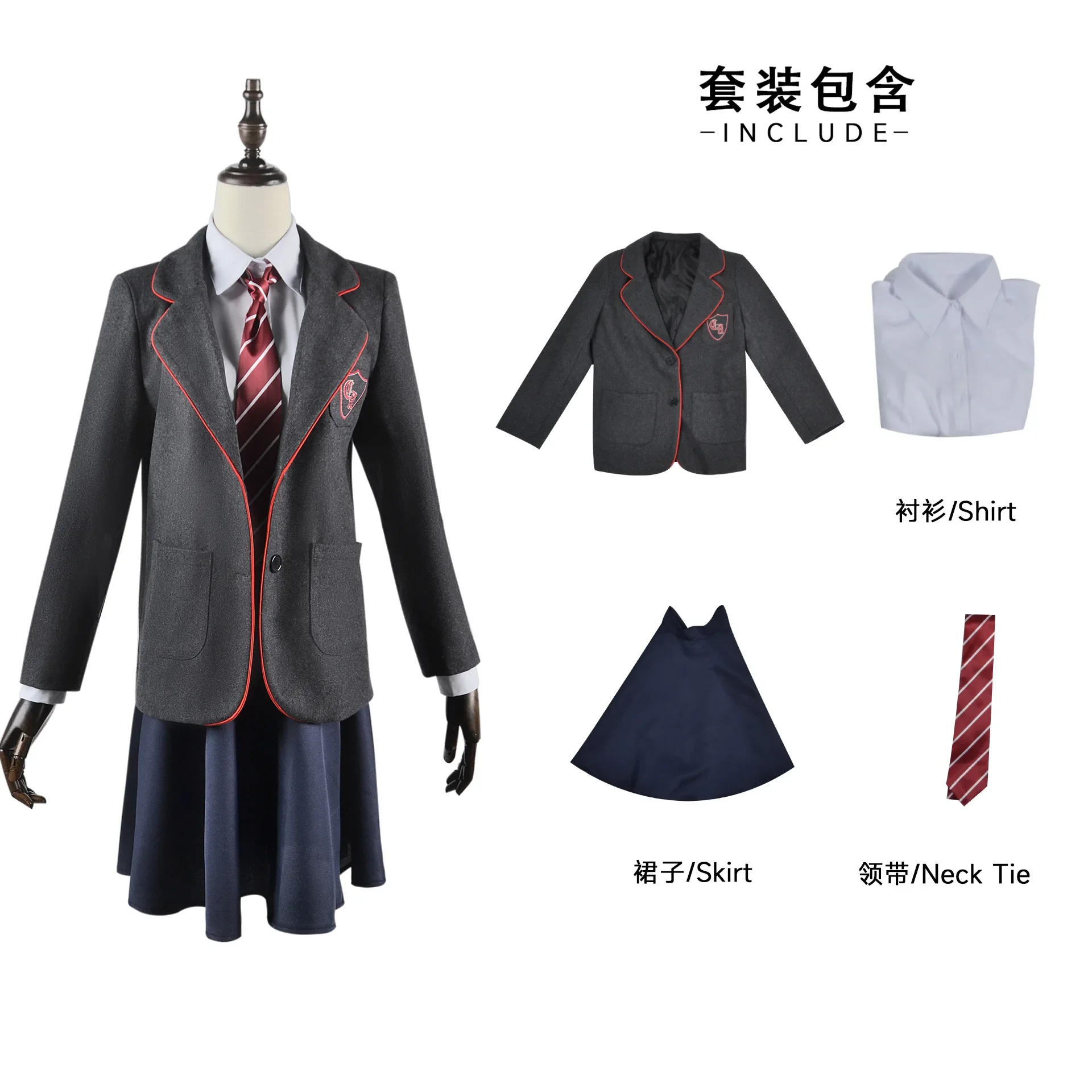 Filme Matilda Cosplay para crianças e adultos, uniforme escolar, casaco, saia, camisa, gravata, terno completo, vestido de festa de Halloween para meninas, anime