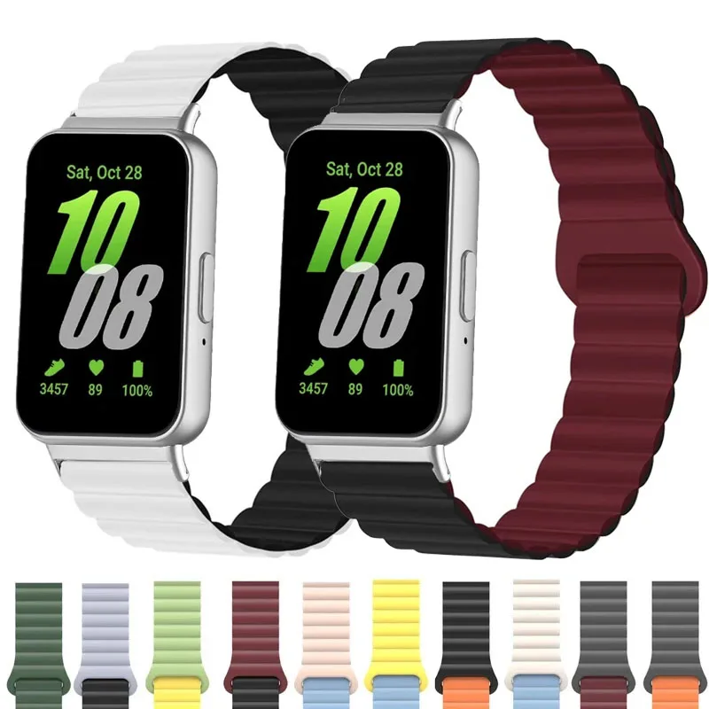 

Магнитный ремешок для Samsung Galaxy Fit 3, спортивный силиконовый ремешок для часов для Samsung Galaxy Fit3, аксессуары Correa, мужской и женский браслет