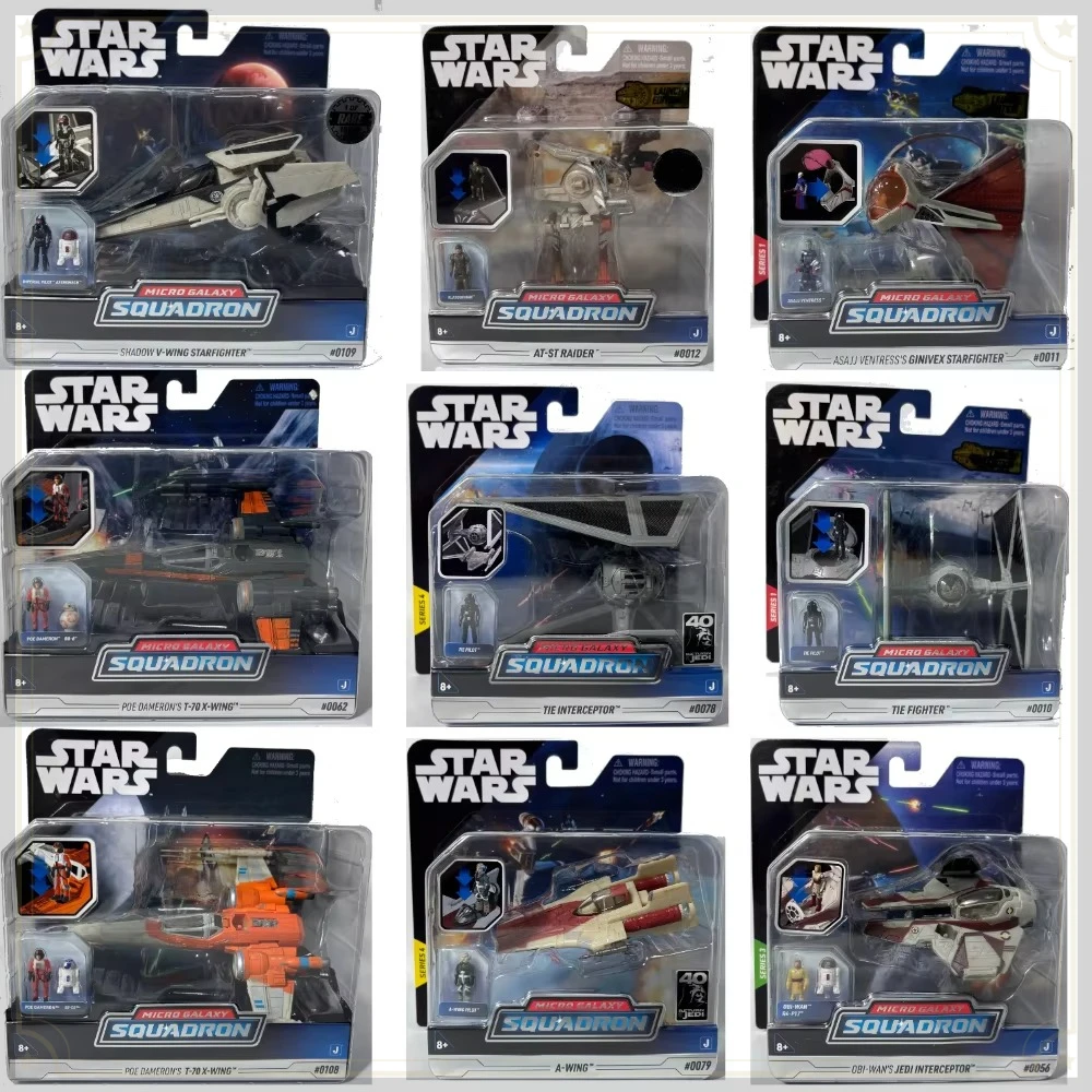 Star Wars Micro Galaxy Squadron Serie T-70 X-Wing Tie Fighter A Wing Obi Wang Jedi Interceptor Class Vehicle Figure Mol Toy