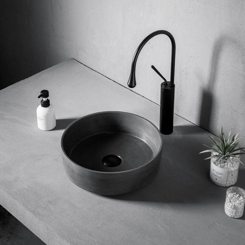 Round Washhand Stand Waterproof Bathroom Sink Easy Cleaning Faucets and Sinks Guest Restrooms Moisture Proof Household Using