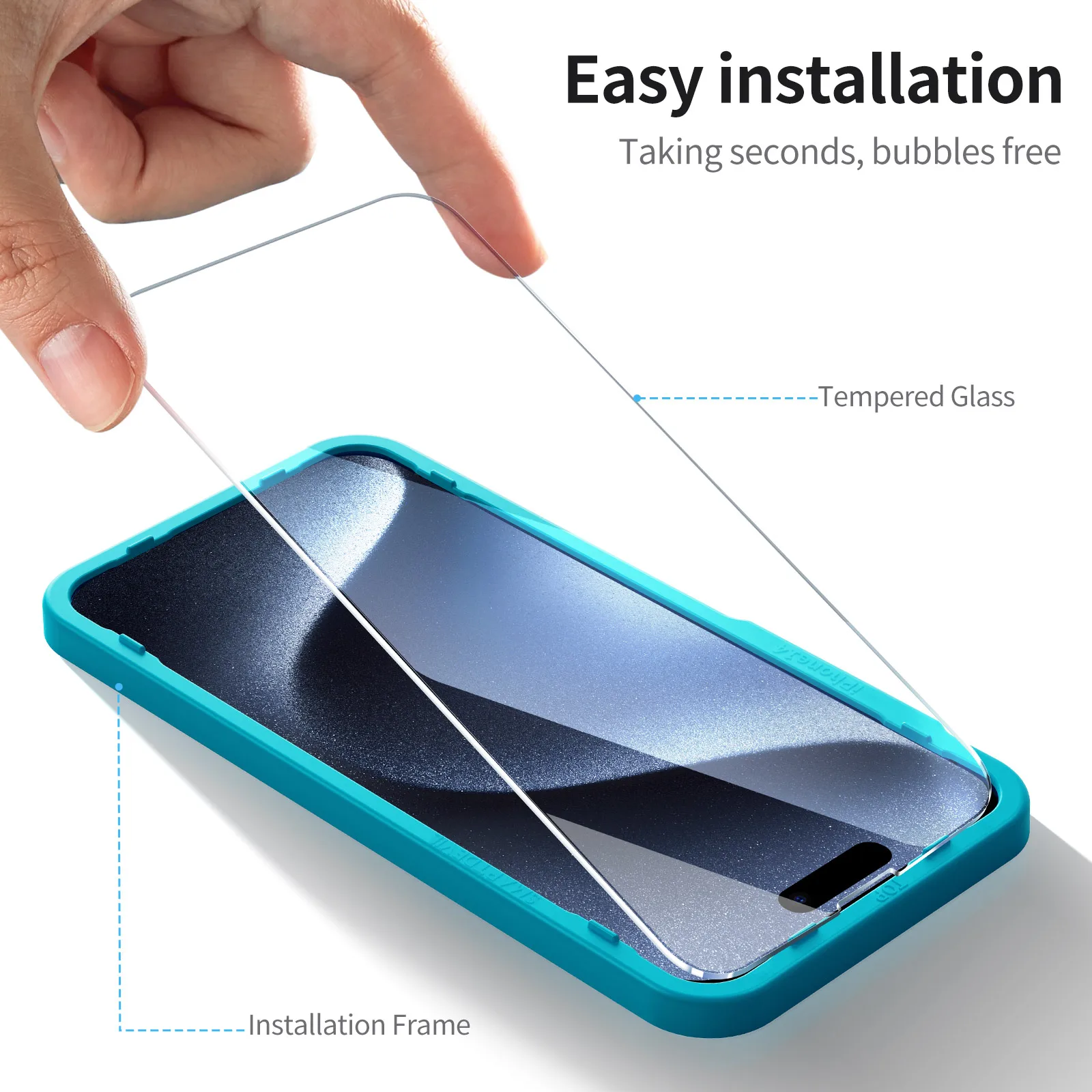 SmartDevil 2PCS Screen Protector for iPhone 16 Pro Max 15 Pro 15 14 13 12 Tempered Glass 9H HD Front Film for iPhone 16