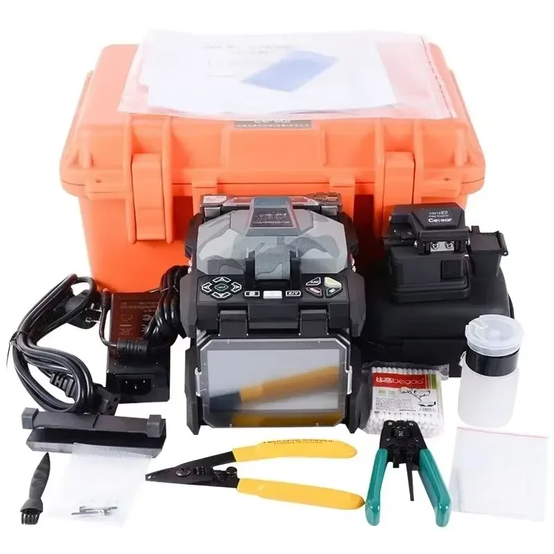 for Field Machine 6481 A9 Optical Fiber Fusion Splicer 6 Motors Camouflage Touch Screen Splicing Tool for FTTH Network Cable