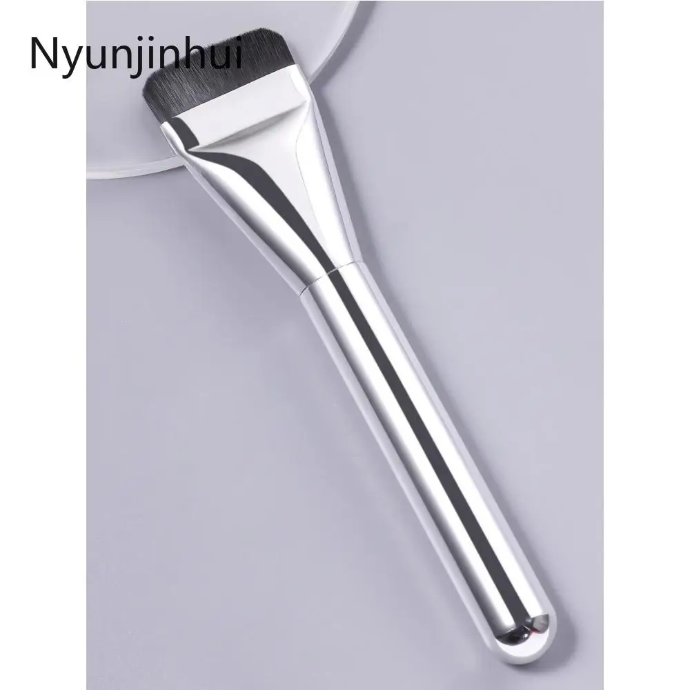 Brocha de base ultrafina, brocha correctora sin rastro, cepillo para máscara, cabeza plana, sin polvo, herramientas de belleza para el cabello suave, brocha de maquillaje