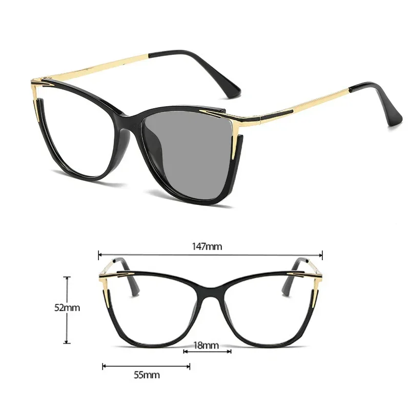 Gafas ópticas fotocromáticas con acabado de Color degradado a la moda, gafas Unisex con bloqueo de luz azul y ojo de gato