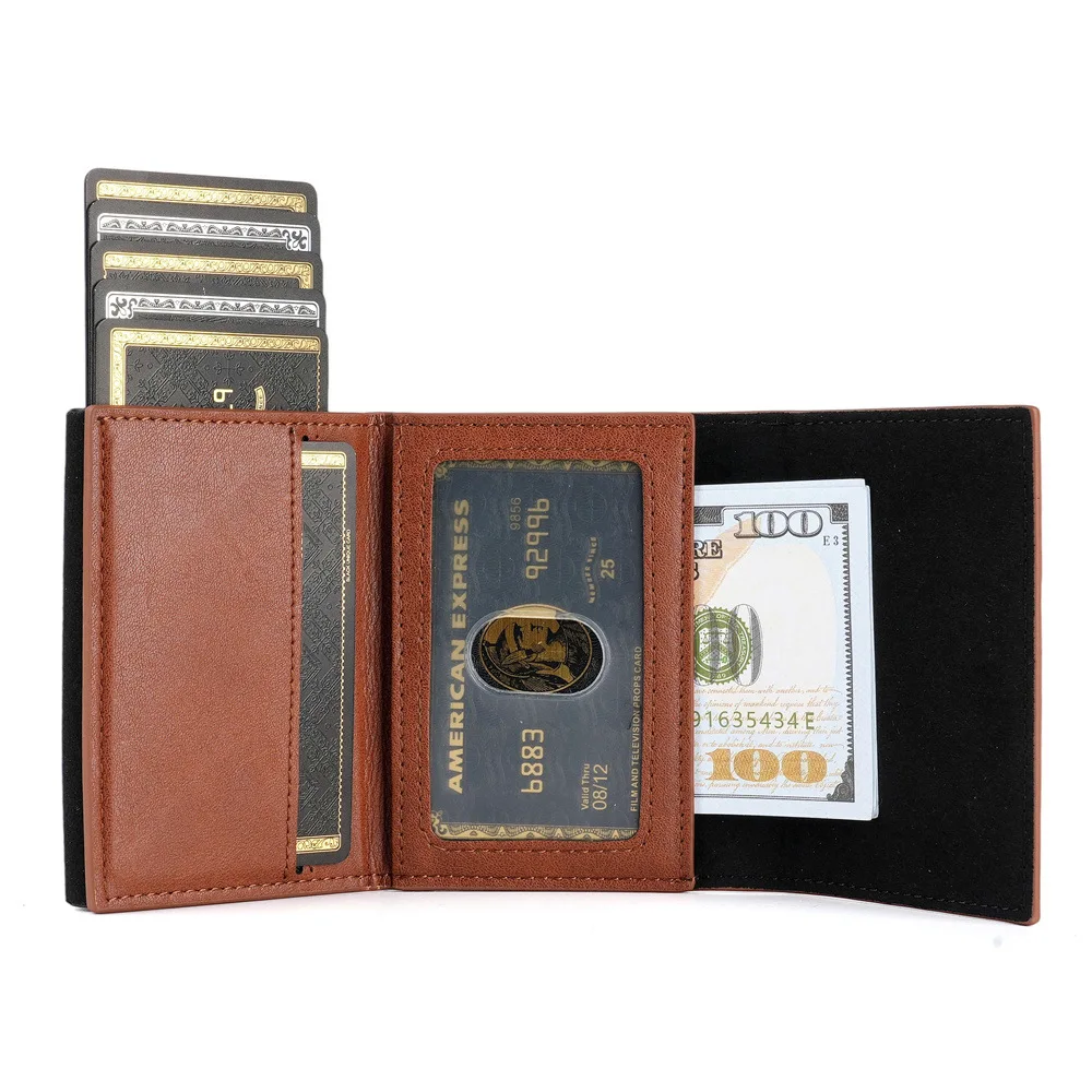 Men's Wallet Card Bag Large Capacity  Slot Small Card Bag Multi  Slot Women's High-end Leather PU  Case Bag
