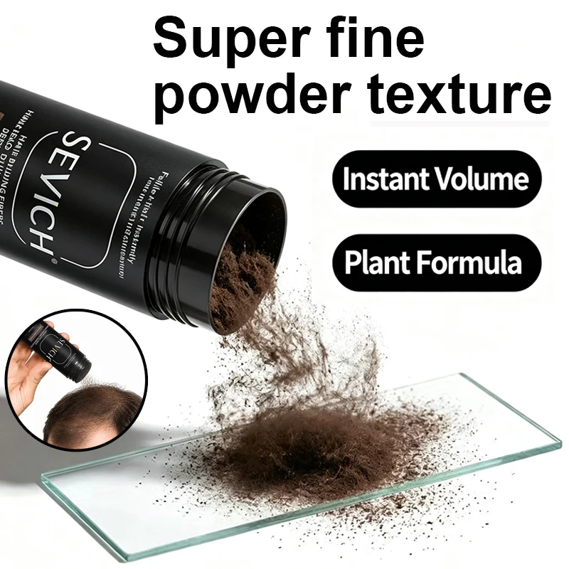 Instant Thickening Fiber Powder Quick Hair Volume Enhance Filler & Concealer Hair Building Fiber Natural Look for Men & Women