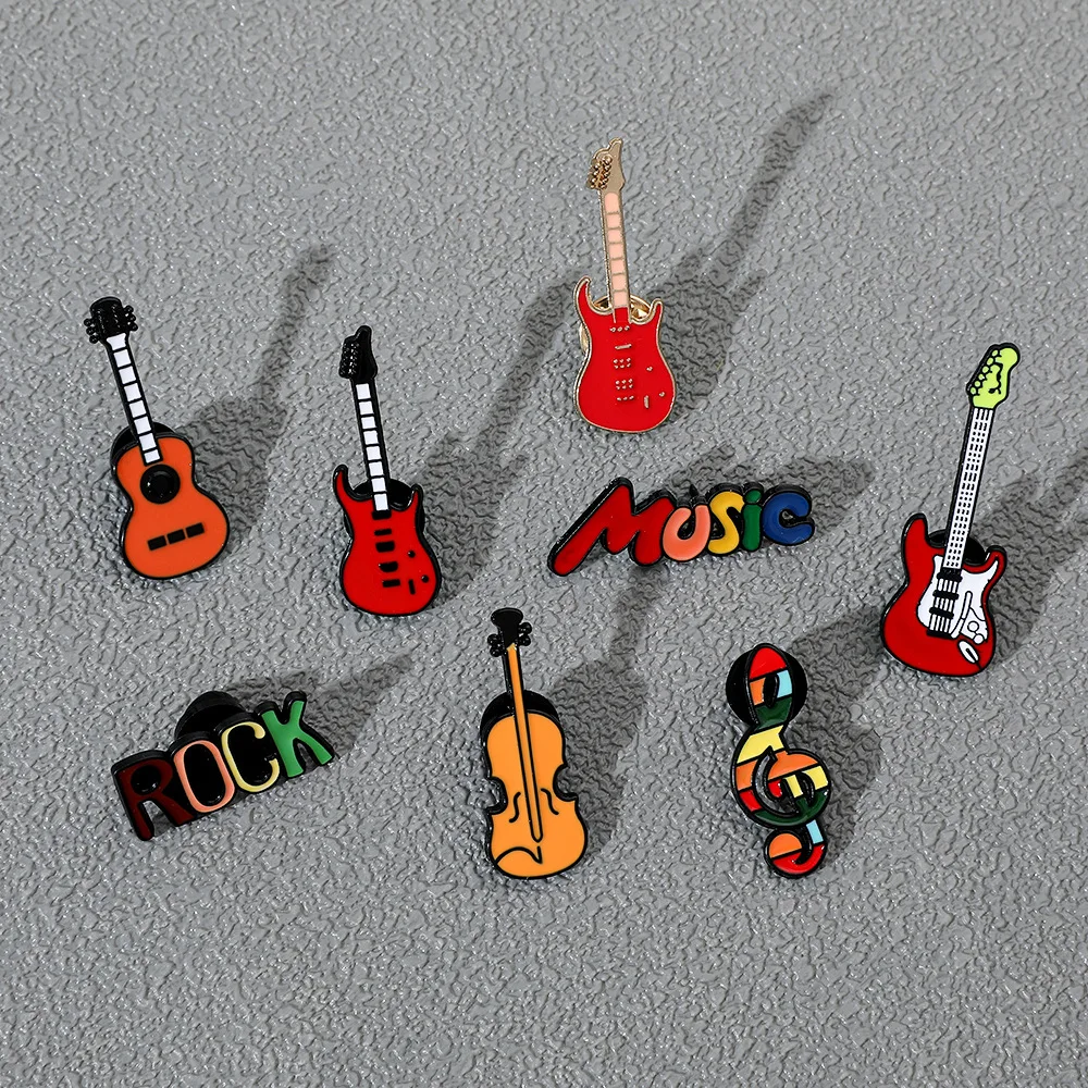 Music Element Brooch Music Series Guitar Trendy Musical Note Metal Badge Accessories Wholesale Hat Pins for Backpacks Cap Pin