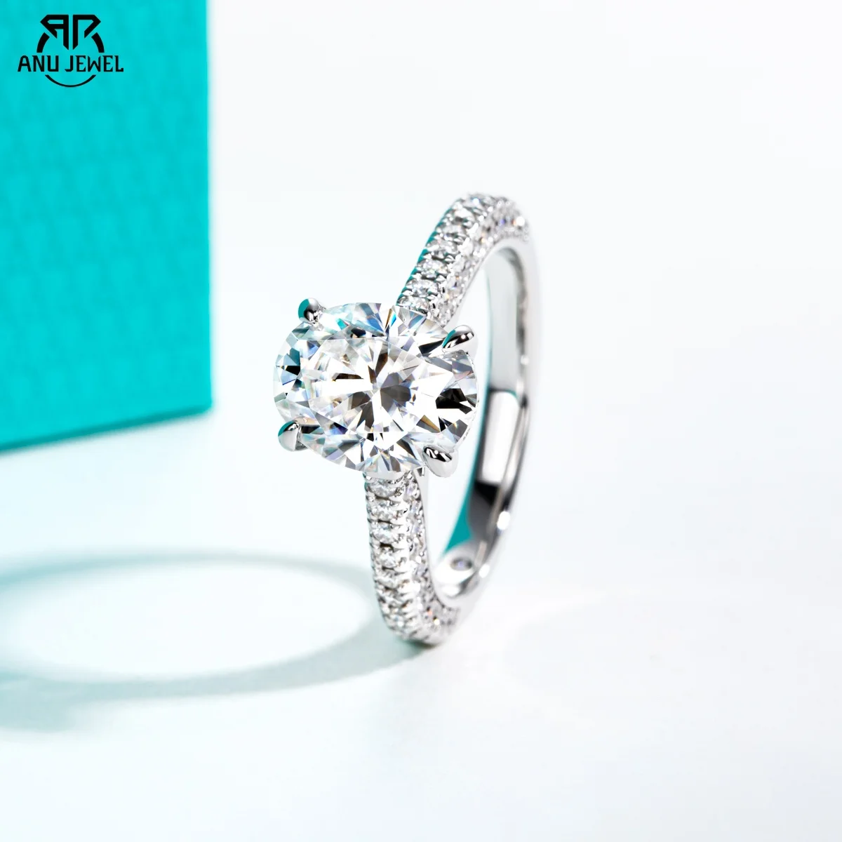 AnuJewel 3ct Oval Cut Moissanite Engagement Rings for Women 925 Sterling Silver Luxurious Wedding Rings Women Jewelry Wholesale