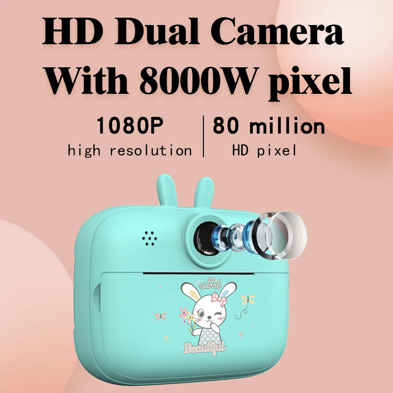Instant Print Digital Kids Camera 1080p HD For Gifts Boys Birthday Girls Children Paper Shoot Photo Video Cameras Toy Outdoor