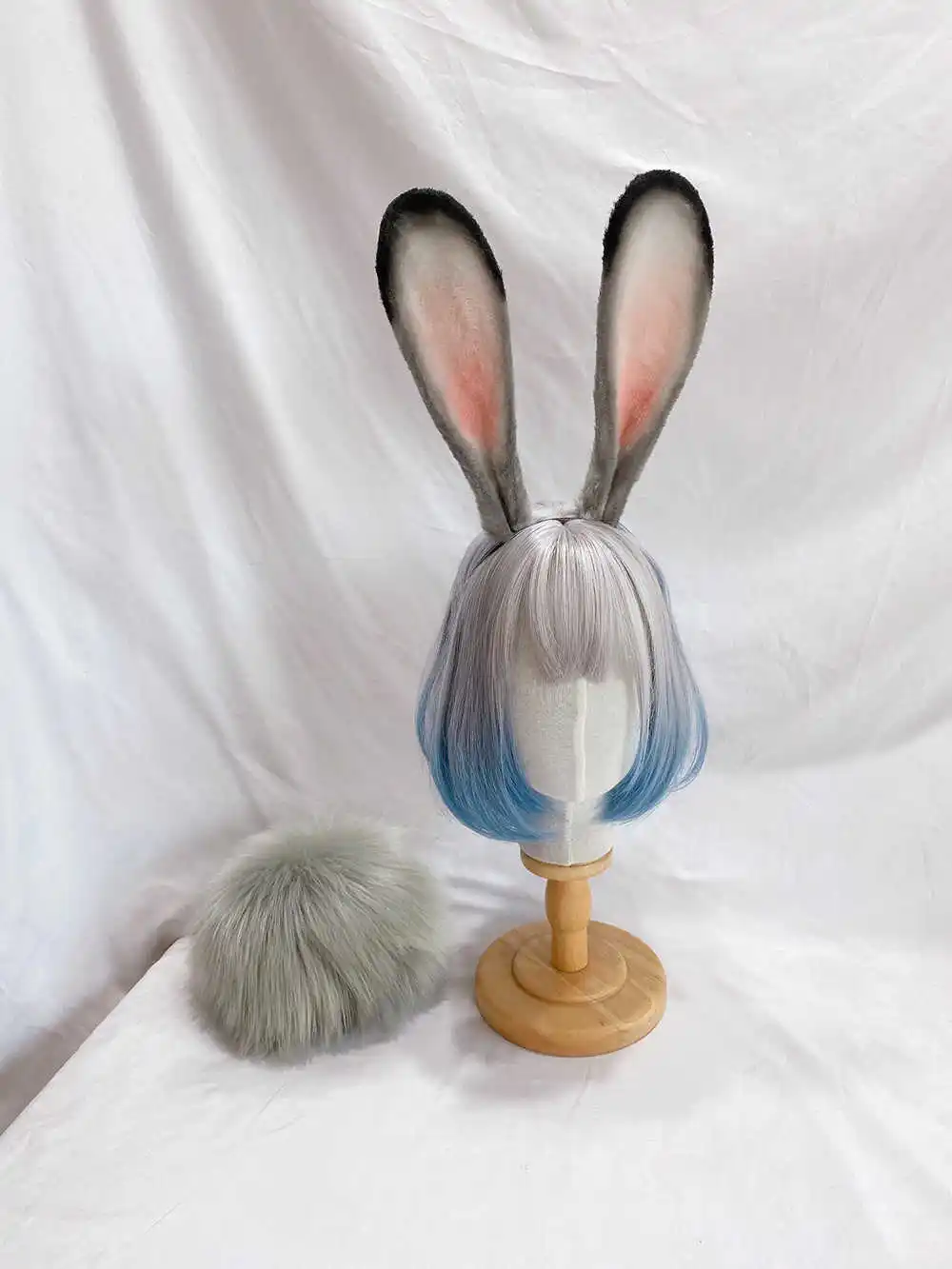 

Judy rabbit ears and tail set handmade cos animal ears animal tail rabbit tail Nick fox ears cosplay props