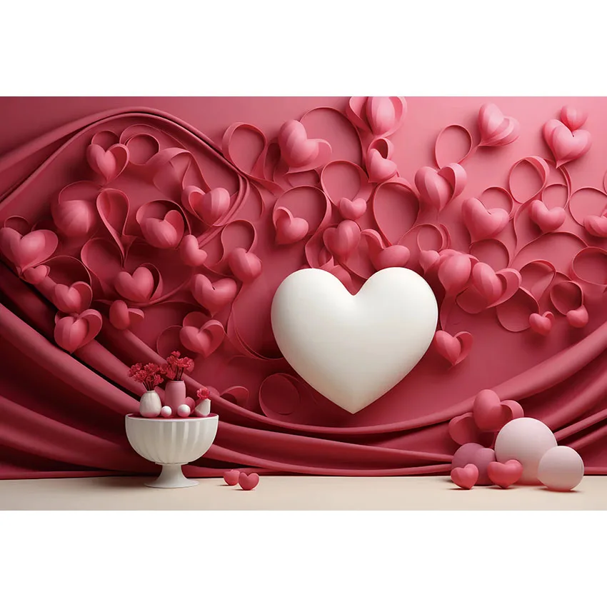Avezano พื้นหลังสำหรับถ่ายภาพวันวาเลนไทน์สีแดงชมพูหัวใจแห่งความรักข้อเสนอคู่วันครบรอบแต่งงานปาร์ตี้สตูดิโอตกแต่งภาพ
