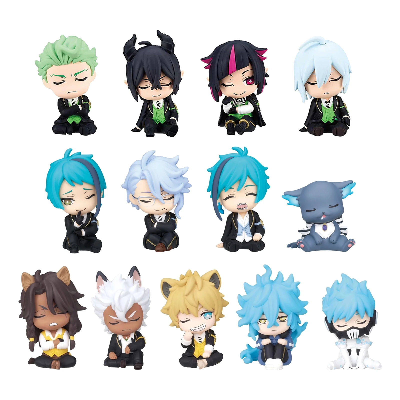 Figura pequeña original en cápsula del juego Twisted Wonderland: Jade Floyd, Azul, Grim Shroud, Idia Ortho, Leona, Jack, Malleus, Sebe, Lilia