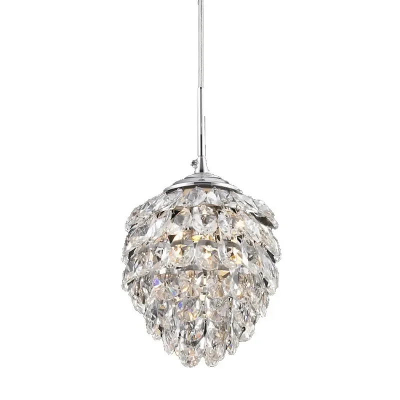 Pine Cone Crystal Chandelier Modern Bedside Lamp Creative Table Light for Bedroom Bar Island Restaurant Decor