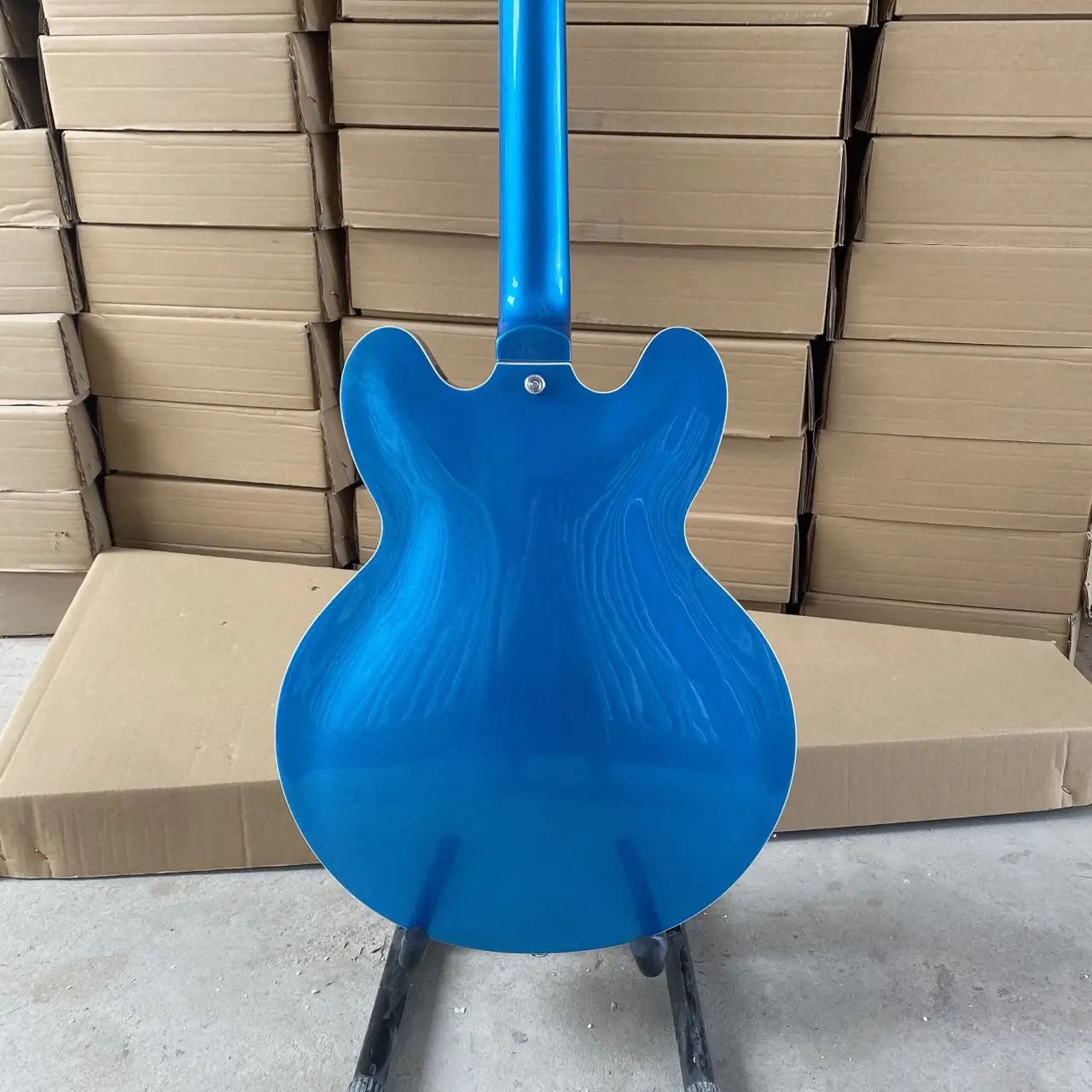 Fine Craftsmanship Blue DG 335 Semi-hollow and Double Diamond Holes Jazz Electric Guitar  Rosewood Fingerboard Maple Body