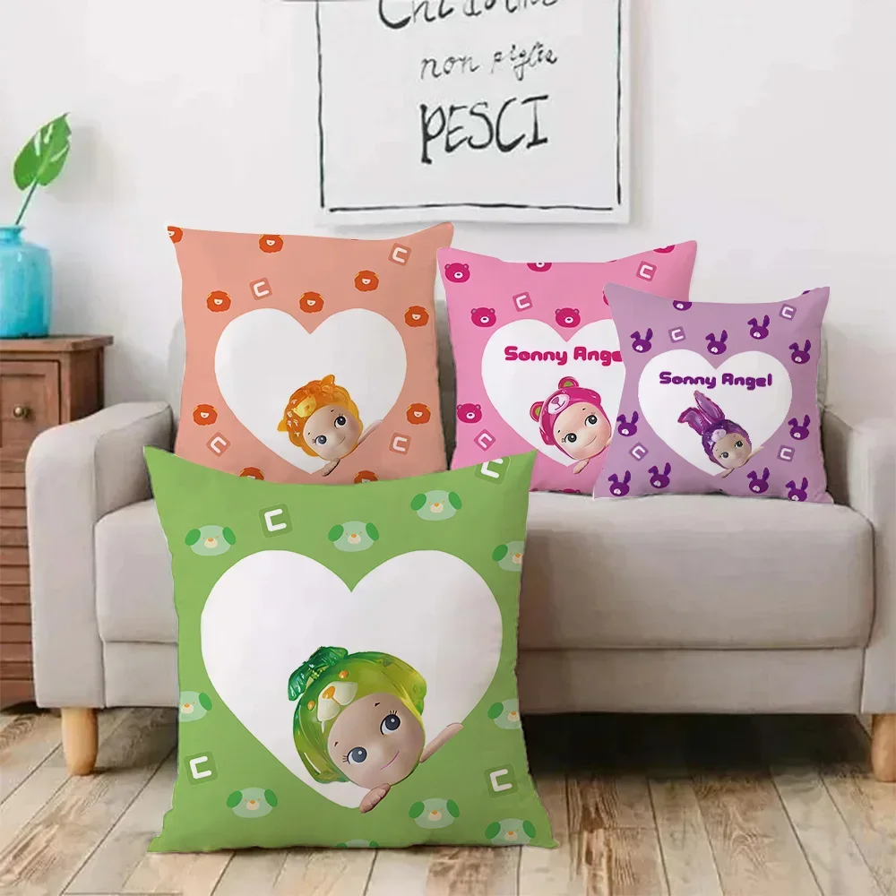 Cute Doll Cartoon Sonnys Angels Pillow Covers Cartoon Sofa Decorative Home Double-sided Printing Short Plush Cute Cushion Cover