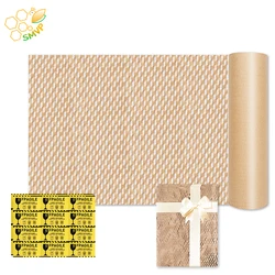 Honeycomb Shipping Wrap Roll, Eco Friendly Bubble Amortecimento, Material de embalagem para presentes e pacotes, Multicolor Disponível, 20m