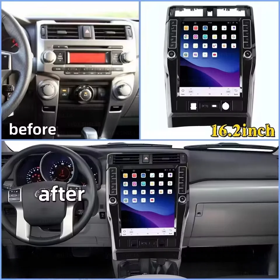 Android14 Car Radio For Toyota 4Runner 2010-2016 2017 2018 2019 2020 2021 2022 2023 GPS Stereo Multimedia Head Unit 4G WiFi BT