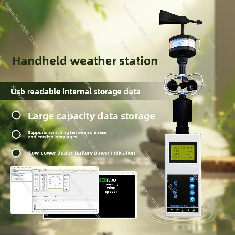 Handheld Weather Station Automatic Portable for Outdoor Environment Monitoring