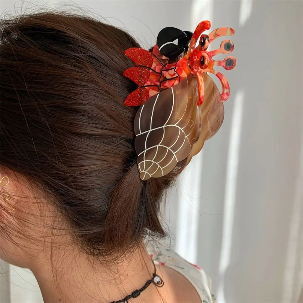 

Fashion Cartoon Crab Hair Claw Acetic Acid Korean Style Animals Hair Claw Headdress Hair Accessories Creative Crab Clip Daily