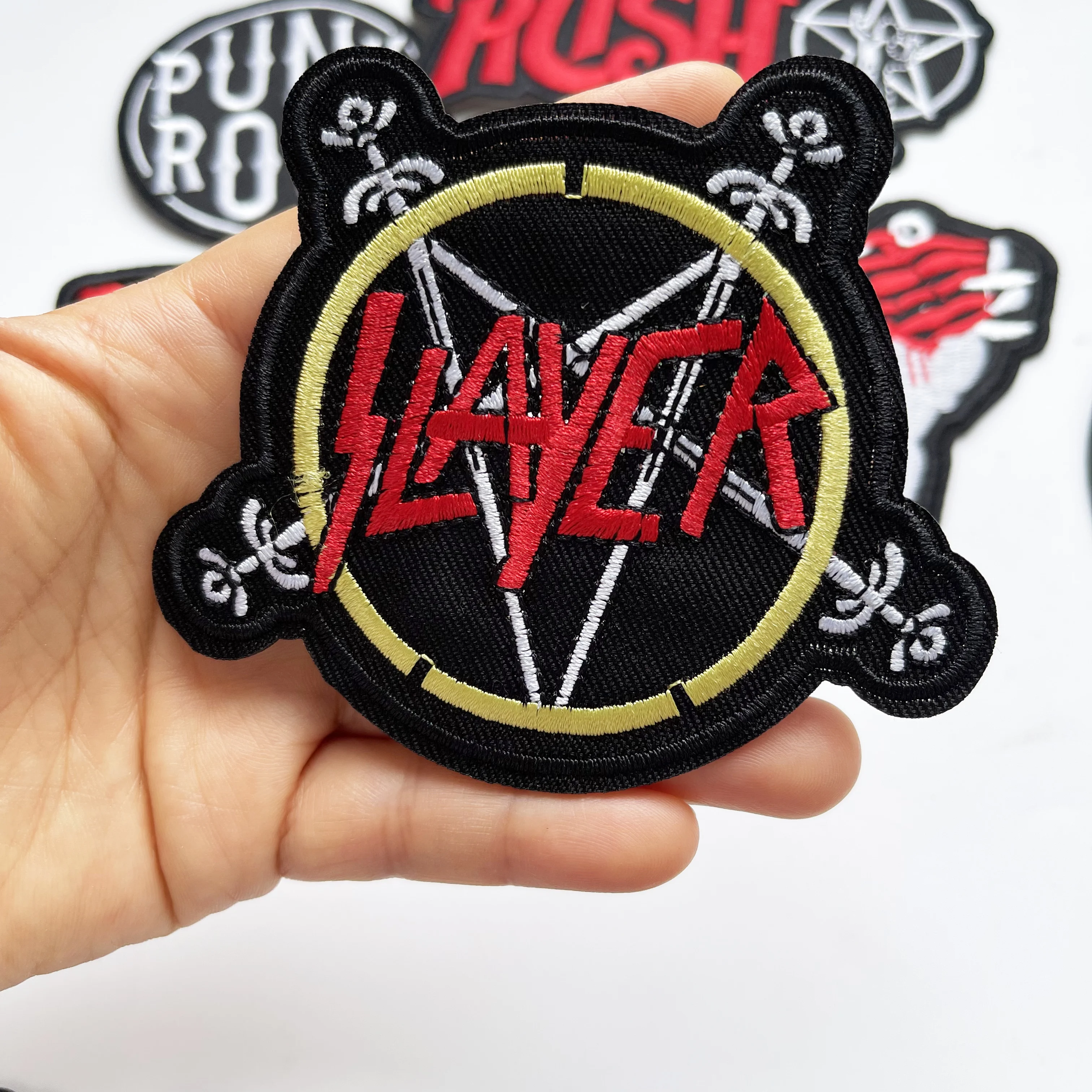 ROCK Band Music Patch Embroidered iron on Patches For Clothing Guitar Moon thermoadhesive For Clothes Jackets Sew DIY sticker