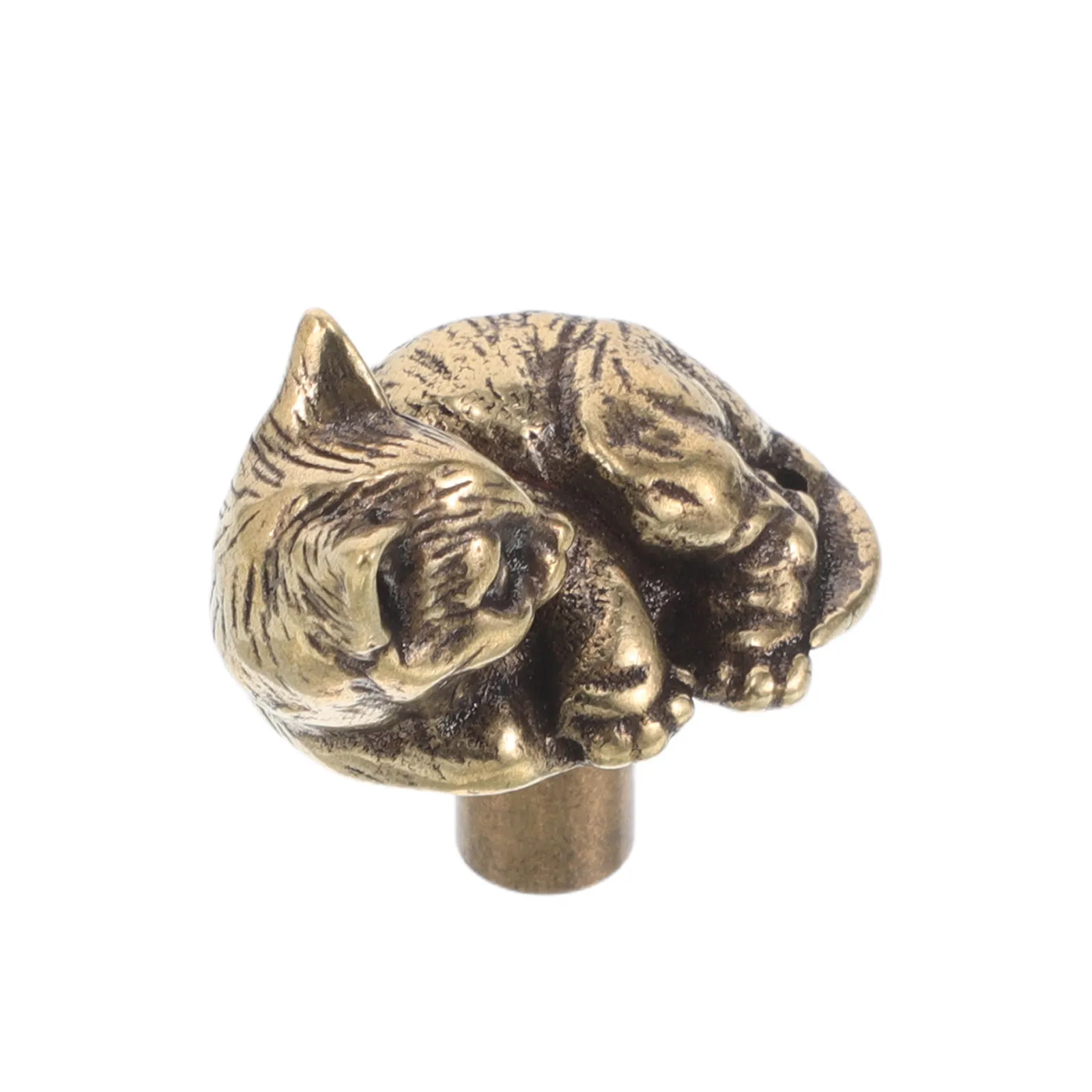 Unique Cat Brass Cabinet Door Handles Shape Drawer Pull Vintage Solid Brass Decorative Hardware for Furniture