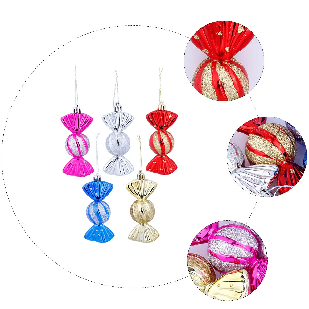 

10Pcs Christmas Candy Pendant Rich Color Hanging Decor for Tree Shop Party Xmas Ornament Christmas Ornament Hanging Decor