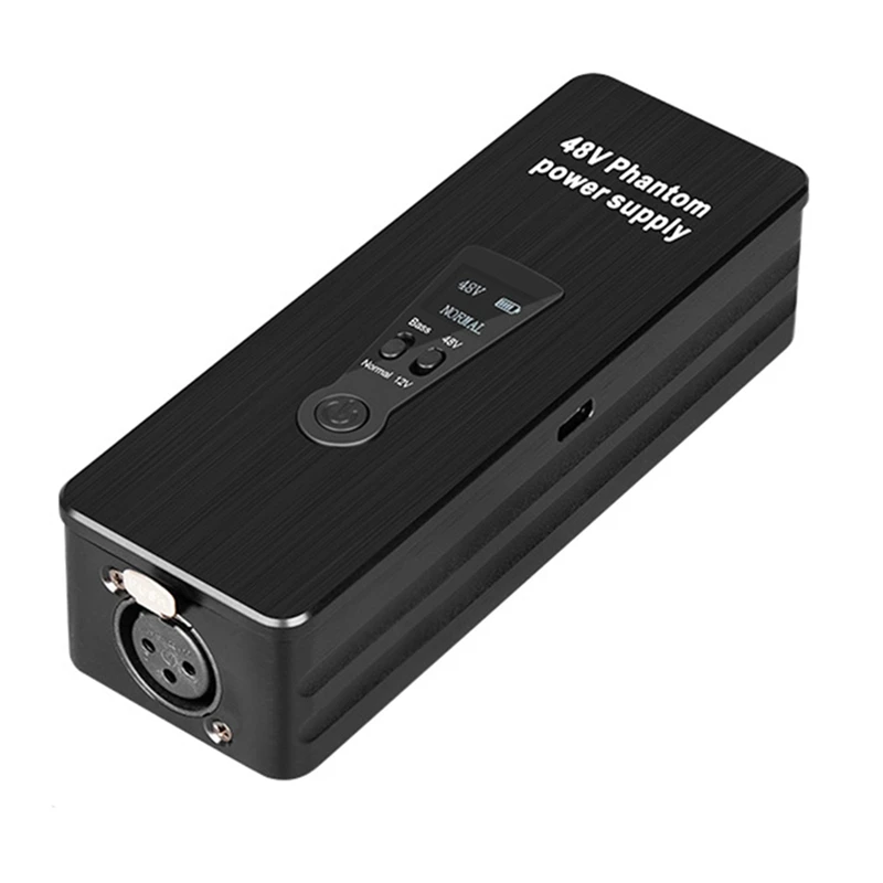 

A75T Phantom Power Supply 48V 12V Switch Rechargeable Portable For Condenser Microphones Mic Preamp Record Studio