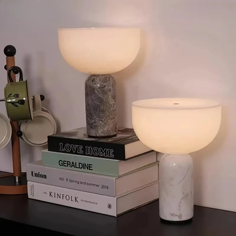 Table Lamps Design Decorative  Modern Marble Mushroom Touch Lamp Office Reading Light Bedroom Desk Ornament Cabinet Light