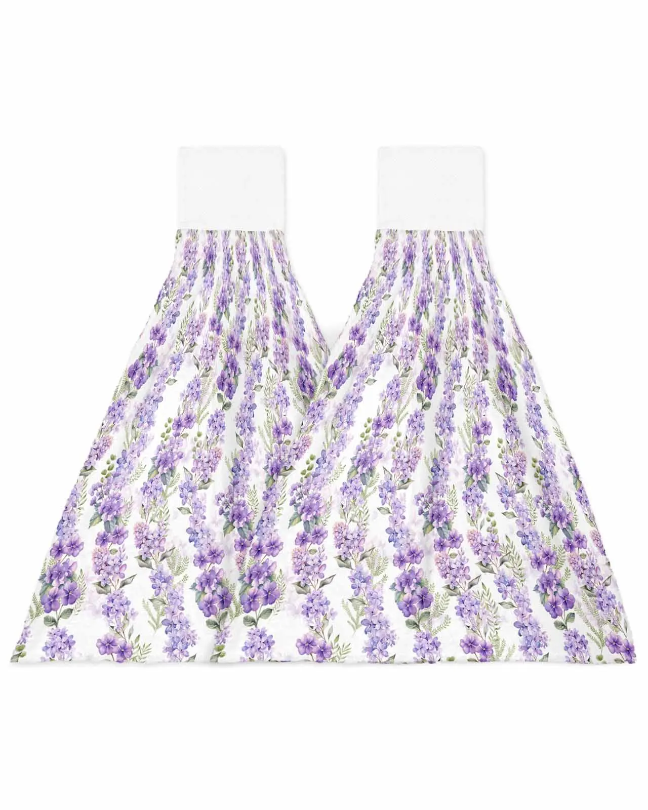 Wisteria Flowers Leaves Watercolor Hand Towel Hanging Cloth Quick Dry Absorbent Towel Kitchen Hanging Towel Cleaning Rag