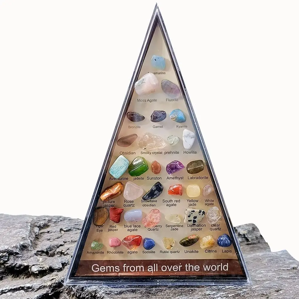 Gemstones Natural Crystal Rock Collection Natural Crafts Mineral Rock Polishing Natural Specimens Triangular Set Collection