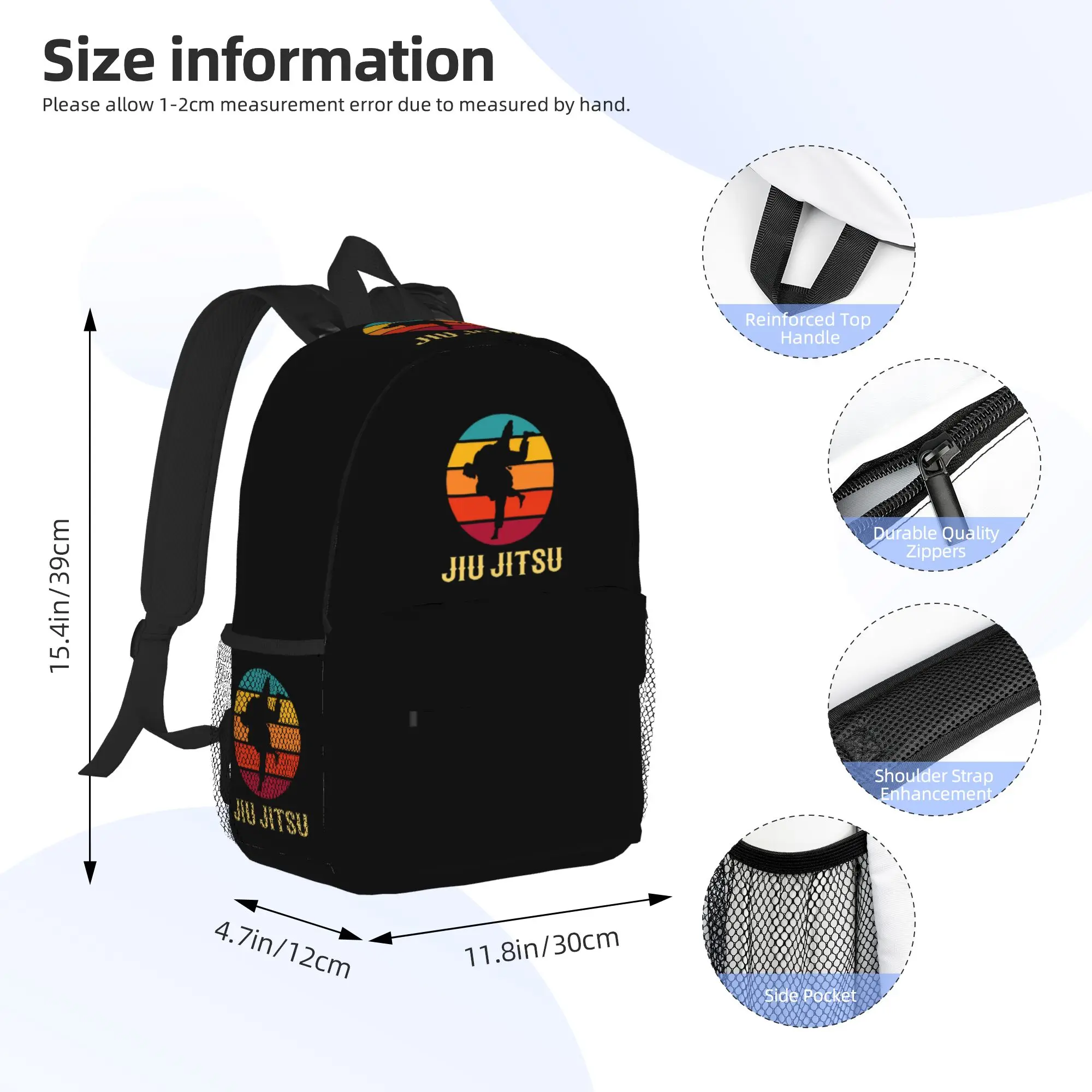 Brazilian Jiu Jitsu  Sunset Design Backpack Hot Sale Daypack Boys Girls BookBag Shoulder Bags for Men Women School Bag