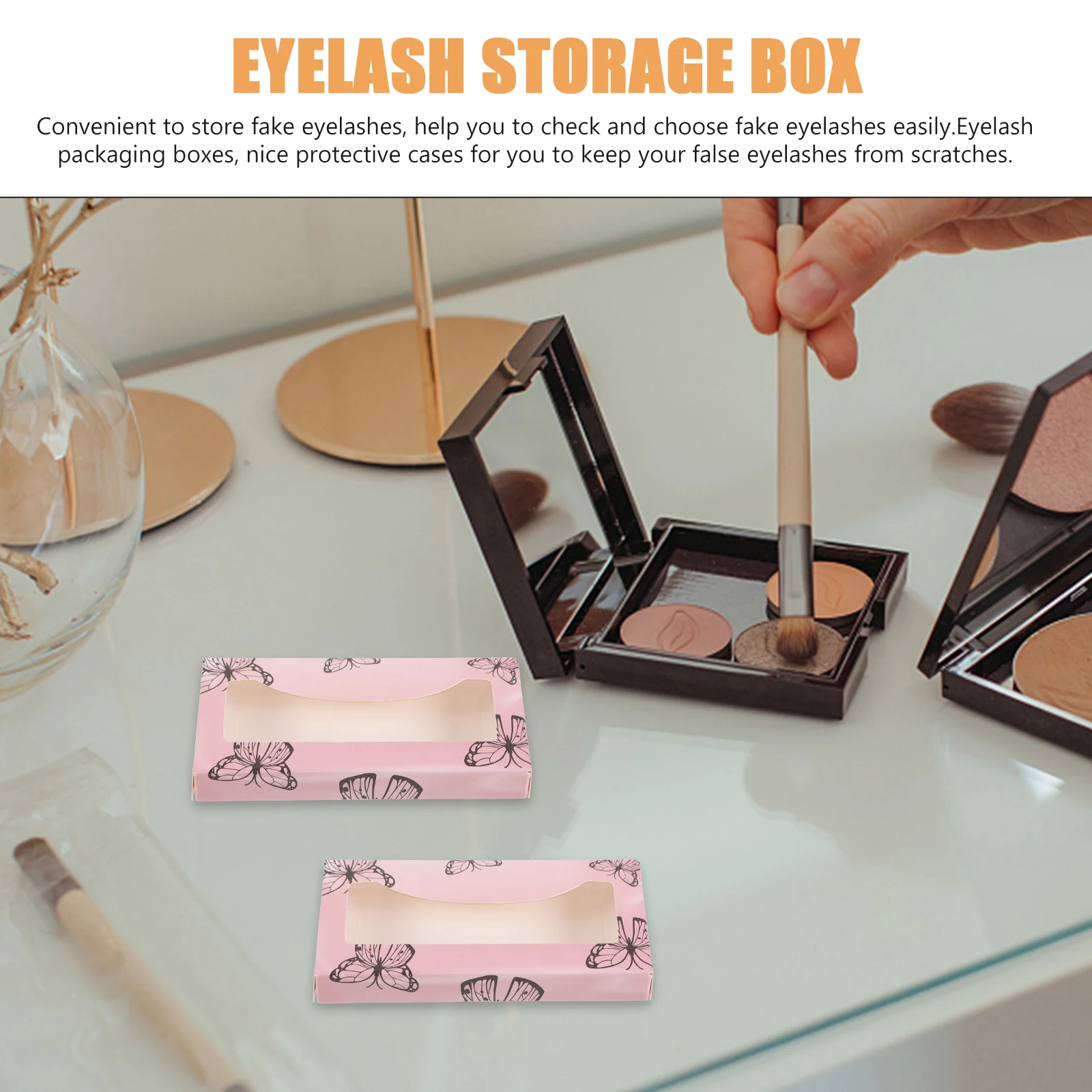 

30pcs Eyelash Paper Boxes Lightweight Portable Lash Case Salon Home Use Protective Packaging Box Storage Container