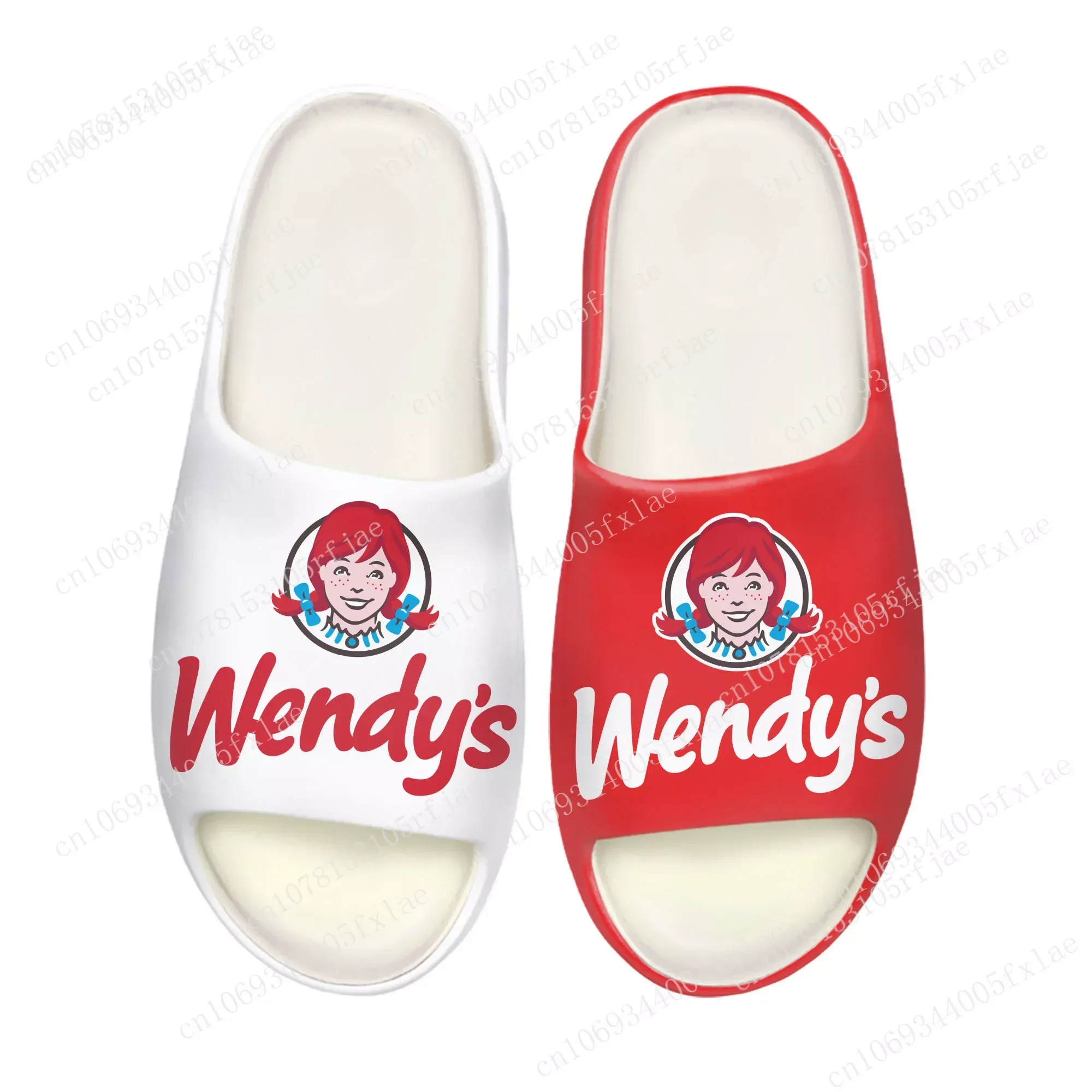 New Wendys Fast Food Restaurant Logo Soft Sole Sllipers Home Clogs Step on Water Shoes Mens Womens Teenager on Shit Sandals