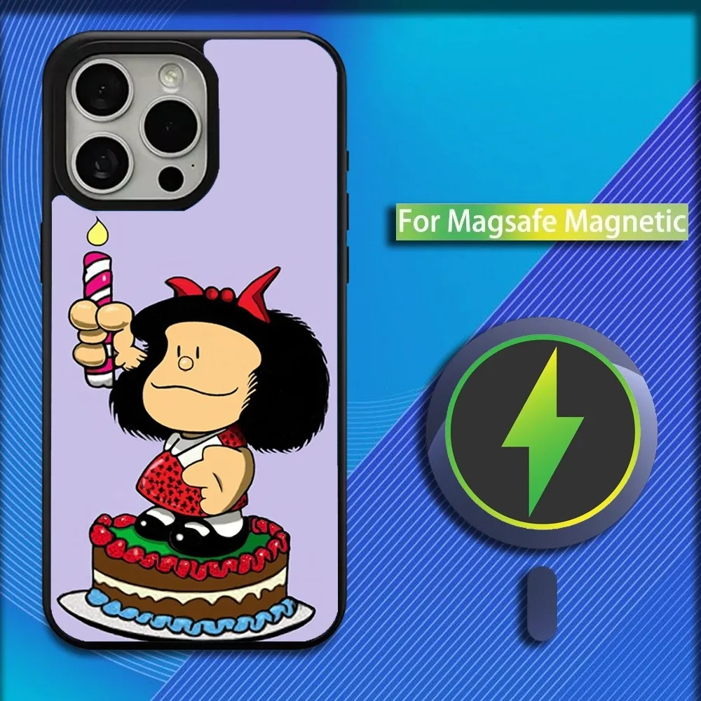 Cool Girl M-Mafalda Phone Case For iPhone 16,15,14,13,12,11,Plus,Pro,Max,Mini Magsafe Magnetic Wireless Charging