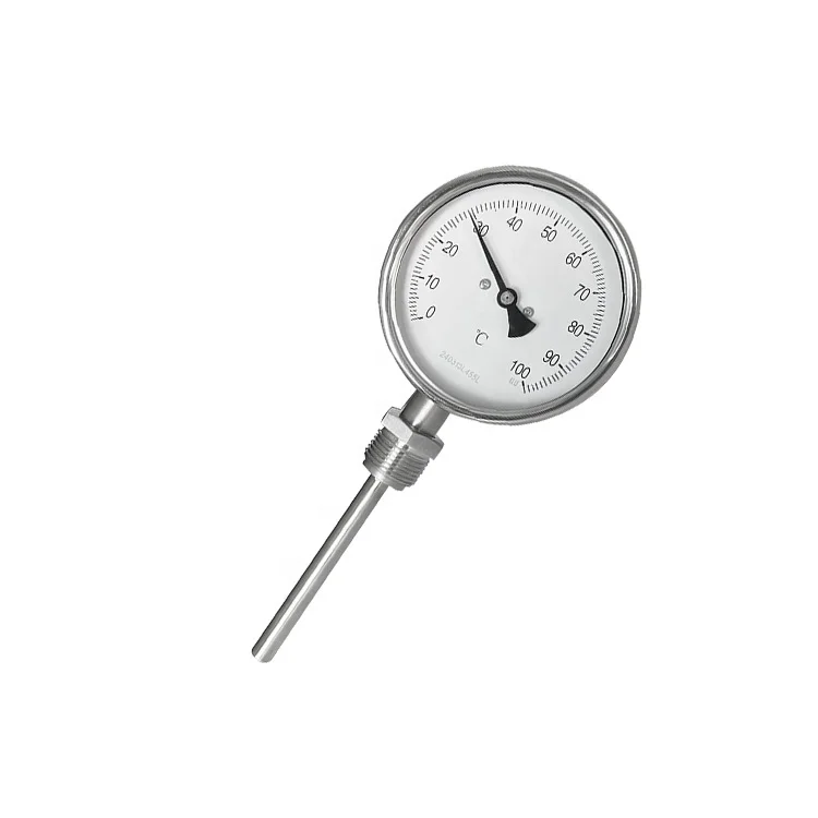 4inch Stainless Steel Industrial Gauge Adjustable Thermostat Screw Capillary Industrial Water Thermometer